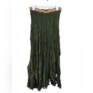 Chaudry KC Vibrant Green Ombre Maxi Skirt, Medium